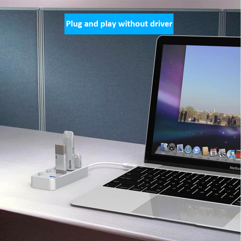 4 Port USB 3.0 Hub - USB-A to 4x USB 3.0 Type-A with Individual On/Off Port Switches - SuperSpeed 5Gbps USB 3.1/3.2 Gen 1 - Portable